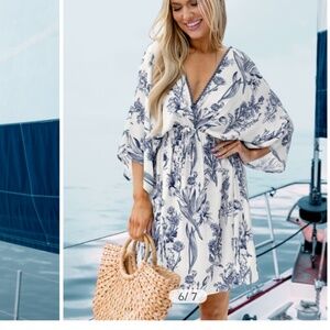 Balloon Sleeve Floral Boho Dress by Olivaceous SZ Small